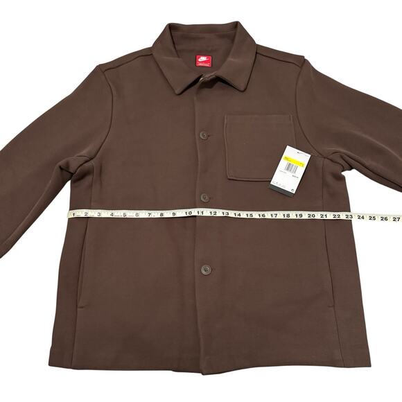 Nike Tech Fleece Shacket Oversized Fit Brown Jacket FZ7566-237 Men's Size Small - Picture 4 of 10
